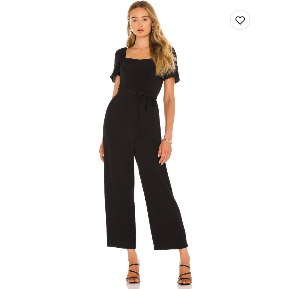 PAIGE Black Square-Neck Jumpsuit with Tie Waist